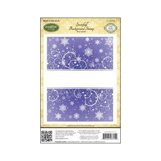 JustRite Stampers Cling Stamps   Snowfall Background