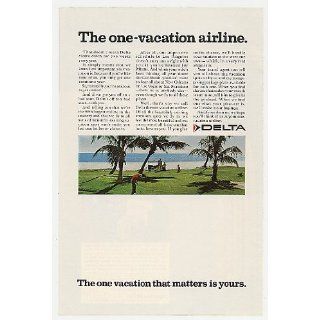 1968 Delta Airlines The One Vacation Airline Golfing Print