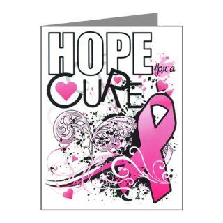 Note Cards (10 Pack) Cancer Hope for a Cure   Pink Ribbon