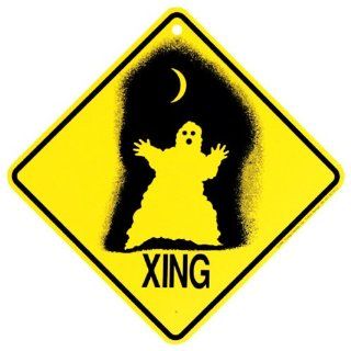 Ghost Xing caution Crossing Sign halloween Gift Home