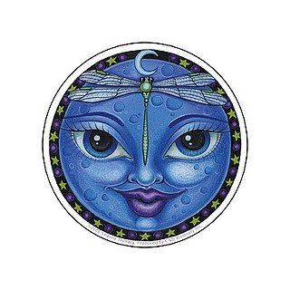 Dragonfly Lady Moon Fantasy Art Sticker by Shanna Trumbley  