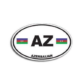 AZ AZERBAIJAN Country Auto Oval Flag   Window Bumper Sticker  