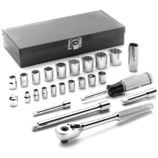 Wright Tool Cougar A33 1/4 Inch and 3/8 Inch Drive and Socket Set, 25