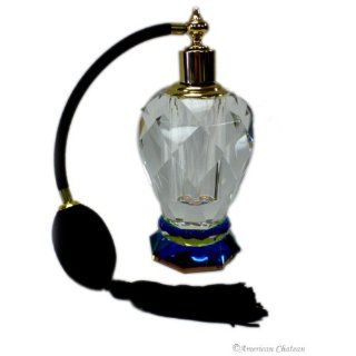 Art Deco Lead Crystal Perfume Bottle with with Atomizer