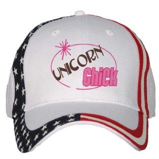 UNICORN Chick USA Flag Hat / Baseball Cap Clothing