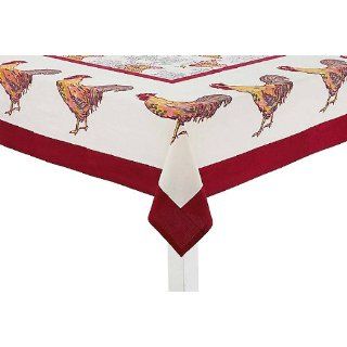 Couleur Nature 71 by 106 Inch Tablecloth, Rooster Natural