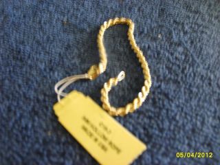 10K Gold Hollow Rope 7 Bracelet New Yellow Gold