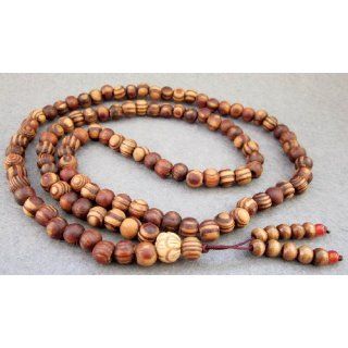 Tibetan Buddhist 108 Wood Beads Prayer Mala Necklace