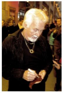 Kenny Rogers Signed Guitar Pick Guard with Proof