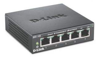 D Link 5 Port 10/100 Desktop Switch, Metal (DES 105) Electronics