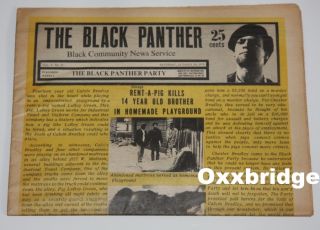 Black Panther Party Huey Newton Angela Bobby Seale Original Newspaper