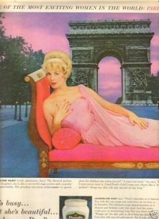 1959 Ponds Cold Cream Jacqueline Huet Busy Beautiful Ad