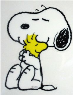  New Peanuts Snoopy Woodstock Sticker Made in Japan Big Hug