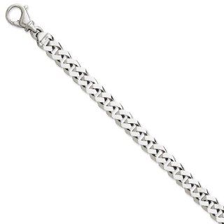 14k WG 7.85mm Polished Fancy Link Bracelet Jewelry 