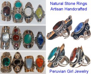 Stone Rings Big Bold Exotic Peru Jewelry Wholesale