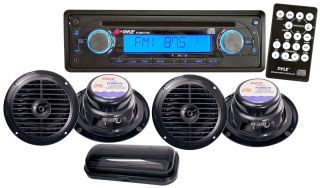 Pyle PLMRKIT106 AM/FM In Dash Marine CD Player with CD/CDR