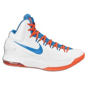 Nike KD V   Mens   Basketball   Shoes   White/Photo Blue/Team Orange