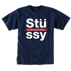Stussy Int Block T Shirt   Mens   Skate   Clothing   Indigo/White/Red