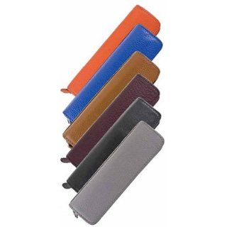Taccia Leather Zip Single Pen Case (Gray)