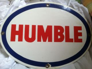 Humble Oil Porcelain Sign Texas Advertising