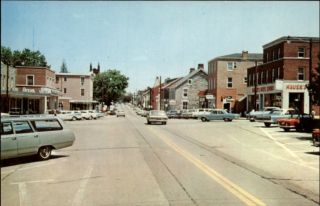 Hummelstown PA Center Square Street Scene Old Cars Postcard