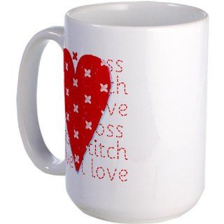I Love Cross Stitch Large Mug Large Mug by 