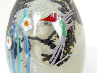 Vintage Grant Randolph Studio Paperweight Glass Hummingbird Egg