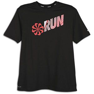 Nike Run T Shirt   Mens   Running   Clothing   Black/Reflective