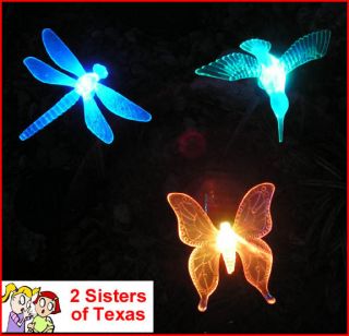Butterfly Hummingbird Dragonfly LED Solar Garden Lights