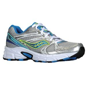 Saucony Cohesion 6   Womens   Running   Shoes   Silver/Blue/Citron