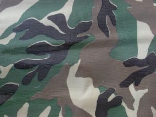 Camouflage Camo Military Hunt Oilcloth Vinyl Fabric BTY