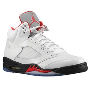 Jordan Retro 5   Mens   Basketball   Shoes   White/Red/Black