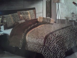 Beautiful 7pcs Leopard Print Queen Comforter