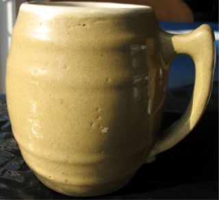  Co Stoneware Barrel Mug 16 Beige Taupe Tan Huntingburg Indiana