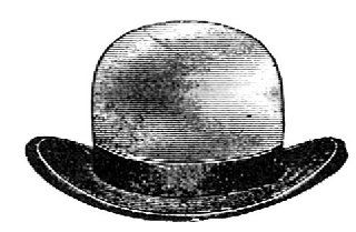 Vintage round hat rubber stamp WM 1x1.5 Arts, Crafts