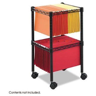 Safco Products 2 Tier Compact File Cart (5221BL) Office
