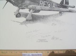 Signed Print Max Crace Hurricane 4 RAF Aces WWII