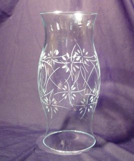 Etched Hurricane Lamp Candle Shade 11 1 2 Inch