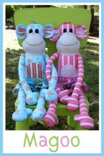 Make Magoo Girl Monkey Softie Soft Toy Melly Me Pattern Fabric Craft