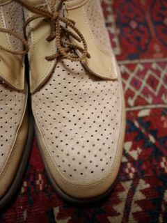 Vintage 1950s Hush Puppies Brushed Suede Mesh Rockabilly Oxfords Shoes