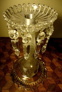  Signed Baccarat Dolphin Fish Candlestick with Hurricane Shade