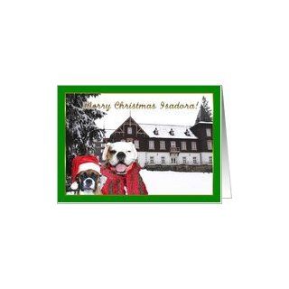 Merry Christmas Isadora boxer dogs Card