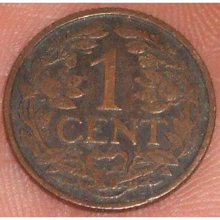 1928 Netherlands Cent    Dutch Penny    Fine+ Everything