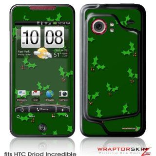 HTC Droid Incredible Skin   Christmas Holly Leaves on