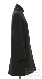 Hussein Chalayan Black Wool Button Front 3 4 Length Jacket Size 42