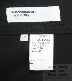 Hussein Chalayan Black Cotton Peplum Pencil Skirt Size 42