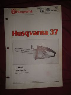 1984 Husqvarna Chain Saw Model 37 Spare Parts Manual List North