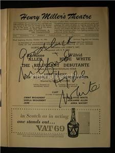 1956 Wilfrid Hyde White The Reluctant Debutante Signed Theatre