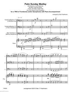 hymn arrangements for 3 BRASS. Sheet music. FREE US Priority Mail