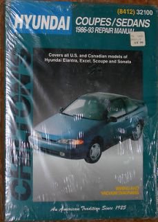  Repair Manual 1986 1993 Hyundai Elantra Excel Scoupe and Sonata